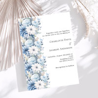 Casamento de luxo com flores brancas e azuis