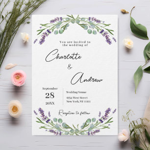 Convite Casamento de luxo com flores de lavanda