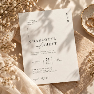 Convite Casamento de Luxo com Monograma Elegante