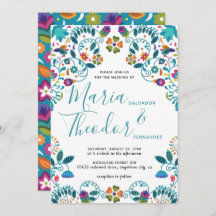 Casamento de luxo com padrão floral mexicano