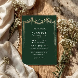 Convite Casamento de Luxo Conto de Fadas Moderno Elegante