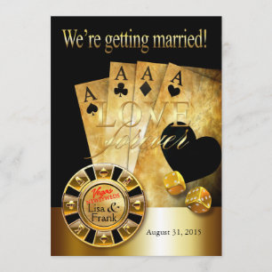 Convite Casamento de Luxo em Las Vegas   dourado preto