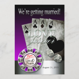 Convite Casamento de Luxo em Las Vegas prata roxo