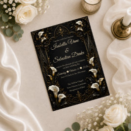 Convite Casamento de Luxo Gótico