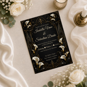 Convite Casamento de Luxo Gótico