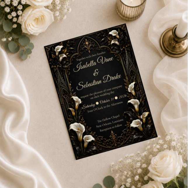 Convite Casamento de Luxo Gótico (Criador carregado)