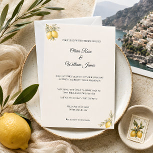 Convite Casamento de luxo italiano costeiro mediterrâneo