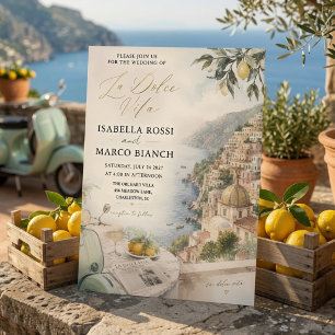 Convite Casamento de Luxo La Dolce Vita na Costa Amalfitan