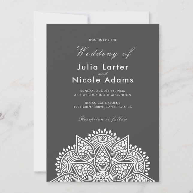 Convite Casamento de Luxo Metálico Geométrico Glitter (Frente)