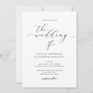 Convite Casamento de Luxo Moderno Elegante Caligrafia Scri