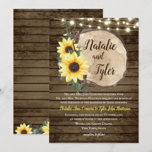 Convite Casamento de Luzes de Cordas Rústicas de Madeira d