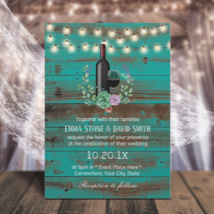 Convite Casamento De Madeira Com Barramento De Vinho Russo