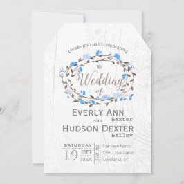 Convite Casamento de Madeira com Tipografia da Floresta Ru