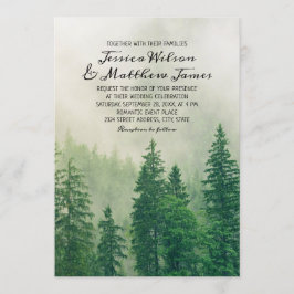 Convite Casamento de Madeira da Floresta Verde da Floresta