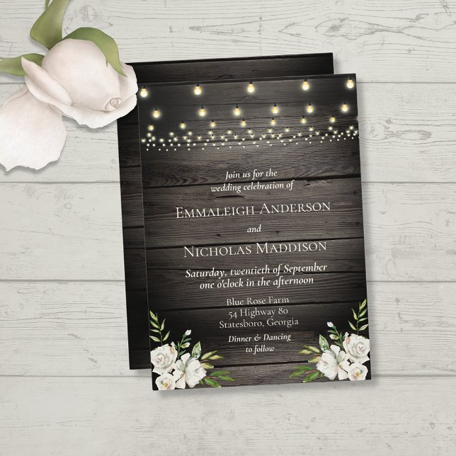 Convite Casamento de Madeira de Celeiro Antigo Rústico (Criador carregado)