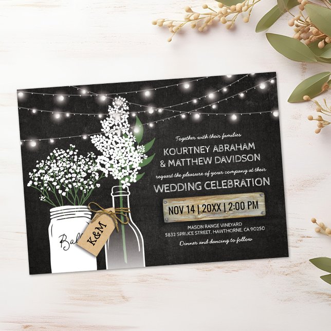 Convite Casamento de madeira de galo-cártico (Criador carregado)