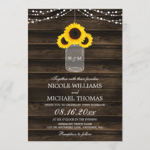 Convite Casamento de madeira do celeiro rústico do frasco