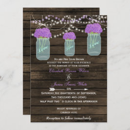 Convite Casamento de Madeira Mason Jars Barn