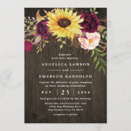 Convite Casamento de Madeira Rústica com Rosas vermelhas d