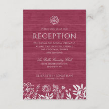 Casamento de Madeira Rústica Floral Vermelho Borgo
