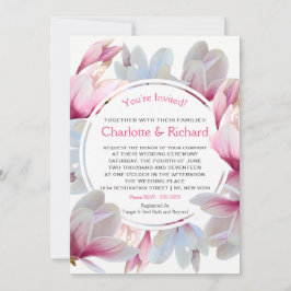 Convite Casamento de Magnolia Blossomas do Sul Rosa