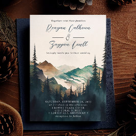 Convite Casamento de Manchas de Pinheiro nas Montanhas de