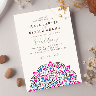 Convite Casamento de Mandala Clássico Oval Variante do Pac