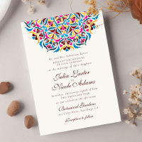 Casamento de Mandala Floral Caprichoso Azul Magent