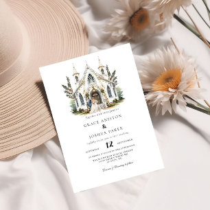 Convite Casamento de Maneira de Local de Watercolor da Igr