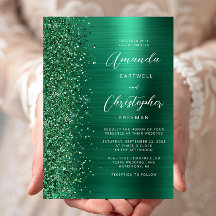 Casamento de Manuscrito de Emerald Green com metal