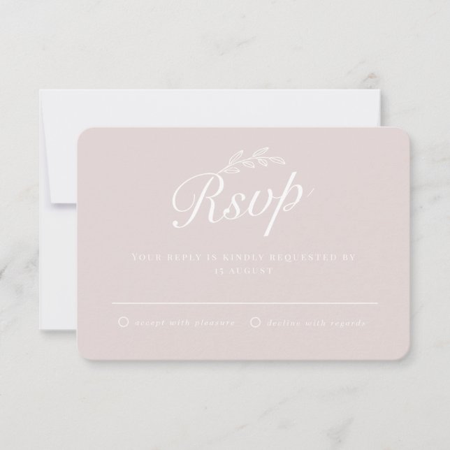 Convite Casamento de Manuscrito de Folha Botânica de Estal (Frente)