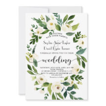 Casamento de Manuscrito Floral Branco de Watercolo