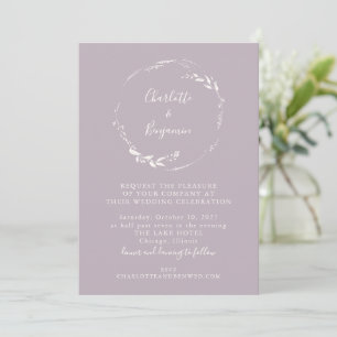 Convite Casamento de Manuscrito Floral de Ferida Floral M