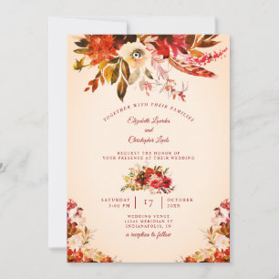 Convite Casamento de Marfim com Floral Blade Floral Blade,