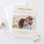 Convite Casamento de marfim de sobreposição de fotos elega<br><div class="desc">Modernos e mínimos convites para fotos de casamento</div>