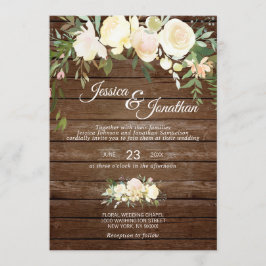 Convite Casamento de Marfim Rosa-Rosa-Escamudo-Clanterna R