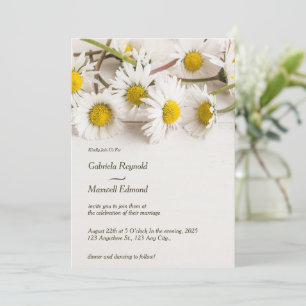 Convite Casamento de Margarida Branca da Natureza Moderna