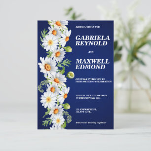 Convite Casamento de Margarida Branca Floral Personalizado