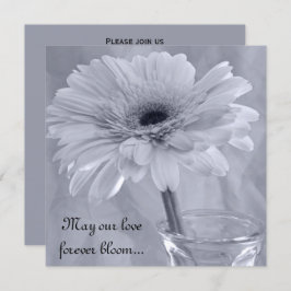 Convite Casamento de margarida pintada azul pálido