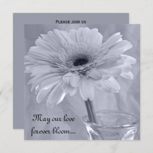 Convite Casamento de margarida pintada azul pálido