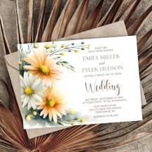 Casamento de Margaridas Laranja e Branco