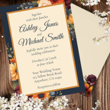 Casamento de marinhos e flores amarelas selvagens