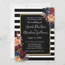 Casamento de Marinhos vermelhos Flores e Stripes B