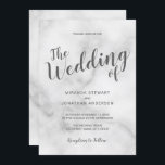 Convite Casamento de Mármore Branco Elegante Clássico<br><div class="desc">Clássico Elegante White Marble Invitation Suite: Convite de casamento com título em fonte moderna de cinza com detalhes de casamento na cinza sans serif moderna em fundo de mármore branco.</div>