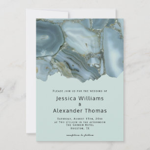 Convite Casamento de Mármore Clássico