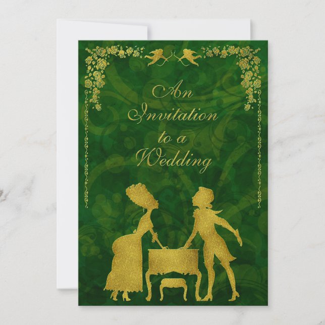 Convite Casamento de Mascarada de Bola Vitoriana Elaborado (Frente)