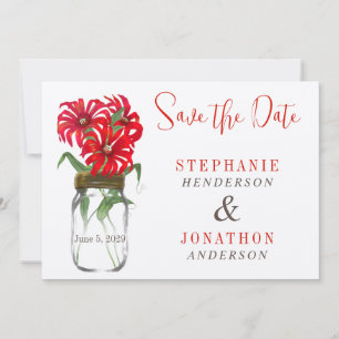 Convite Casamento de Mason Jar da Montanha Red Andes