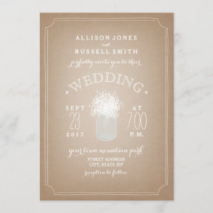 Convite Casamento de Mason Jar inspirado no ninho