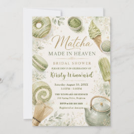 Convite Casamento de Matcha Feito no Céu Chá de Noiva