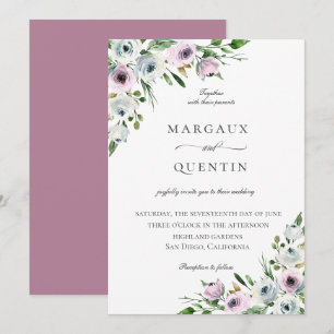 Convite Casamento de Mauve Floral